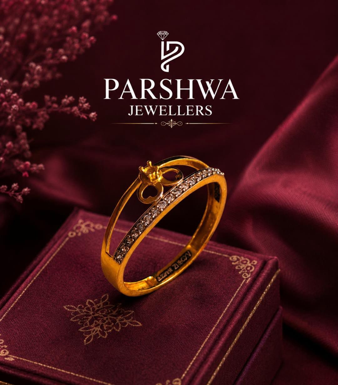 The Parshwa Modern Solitaire & Diamond Split-Shank Ring