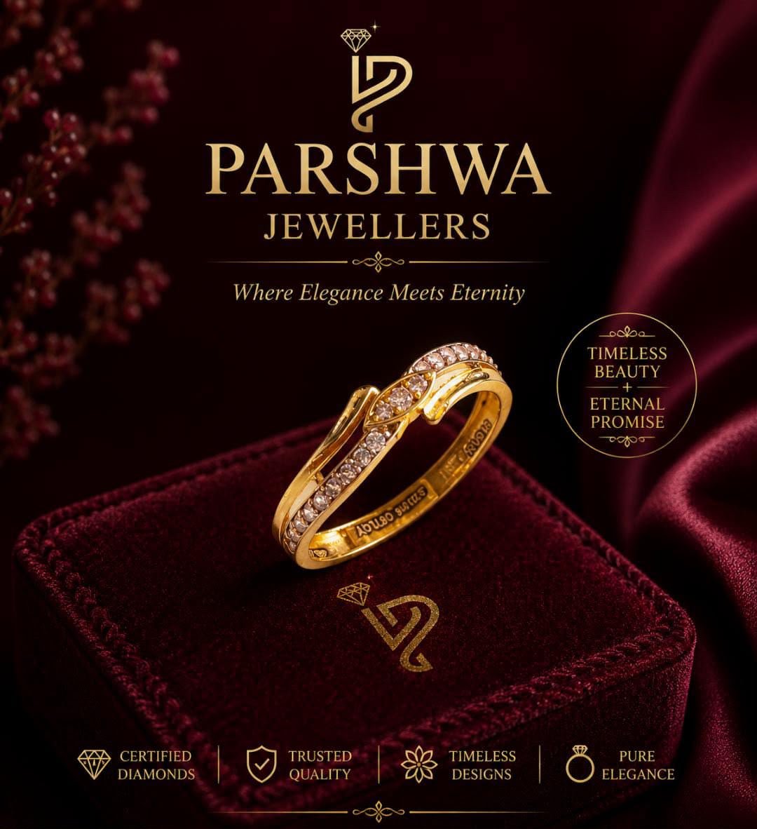 The Parshwa Intertwined Diamond Crossover Band