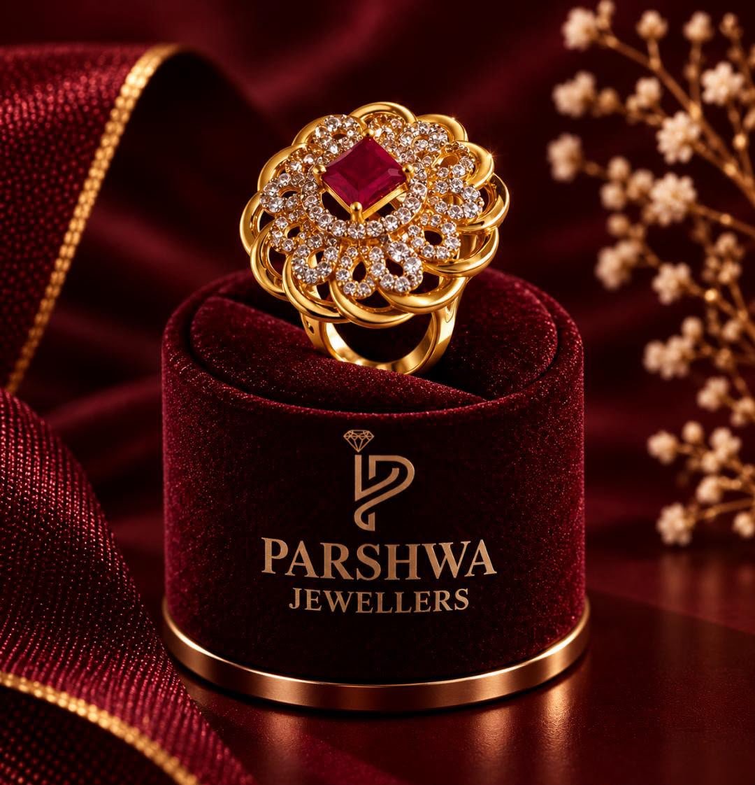 The Parshwa Floral Ruby & Diamond Statement Ring