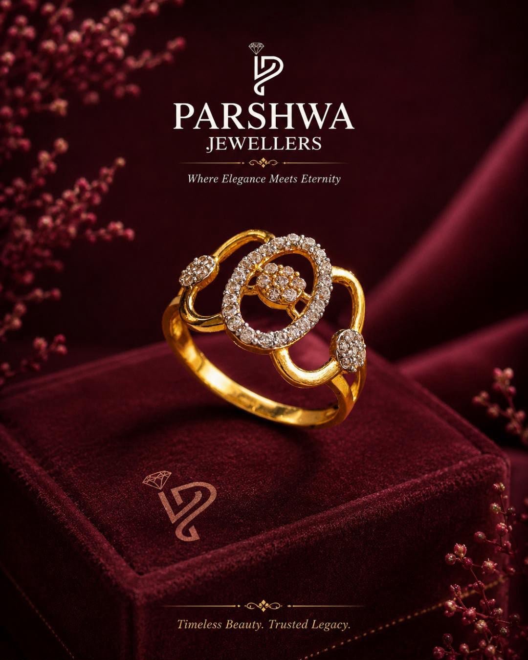 The Parshwa Interlocking Diamond Circle Ring