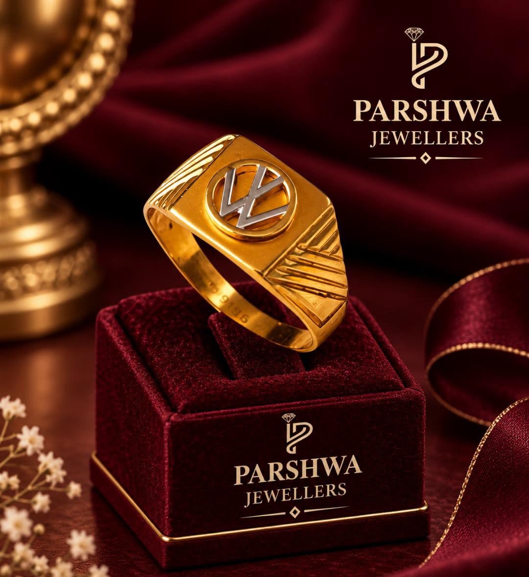 The Parshwa Personalized Initial Gold Signet Ring