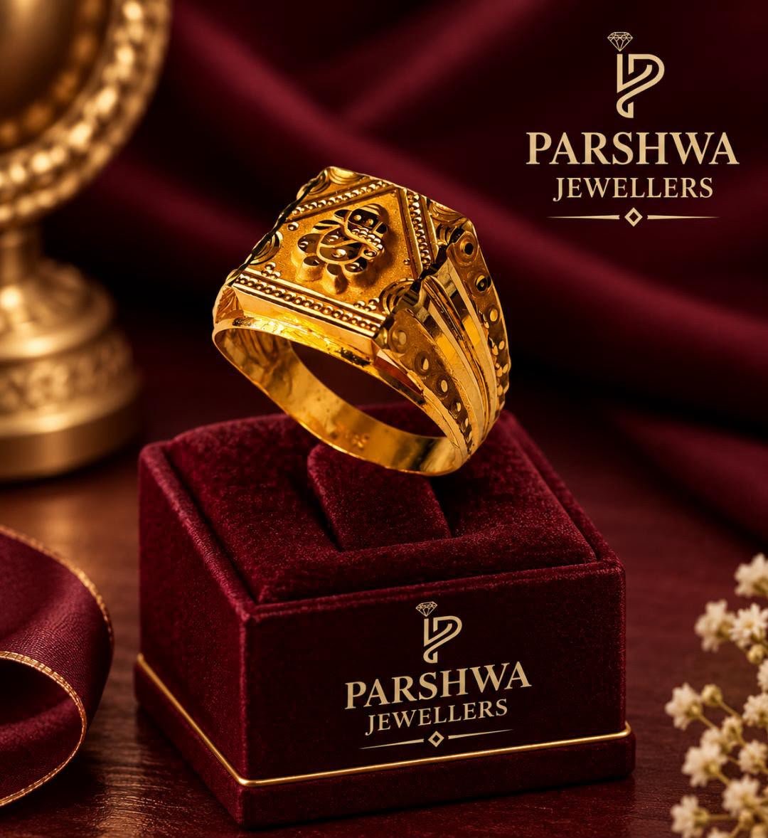 The Parshwa Antique Carved Gold Signet Ring