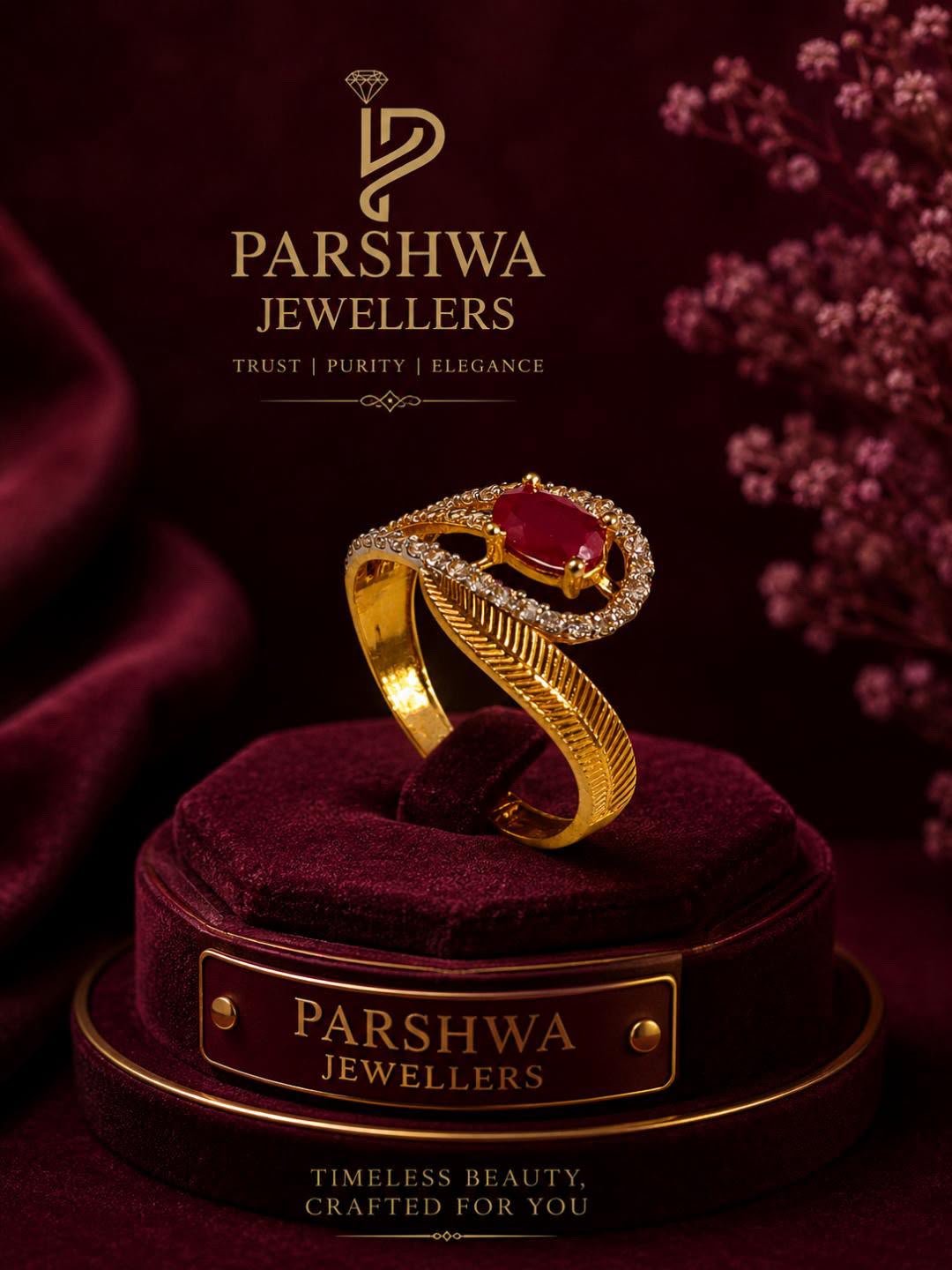 The Parshwa Ruby & Diamond Bypass Ring