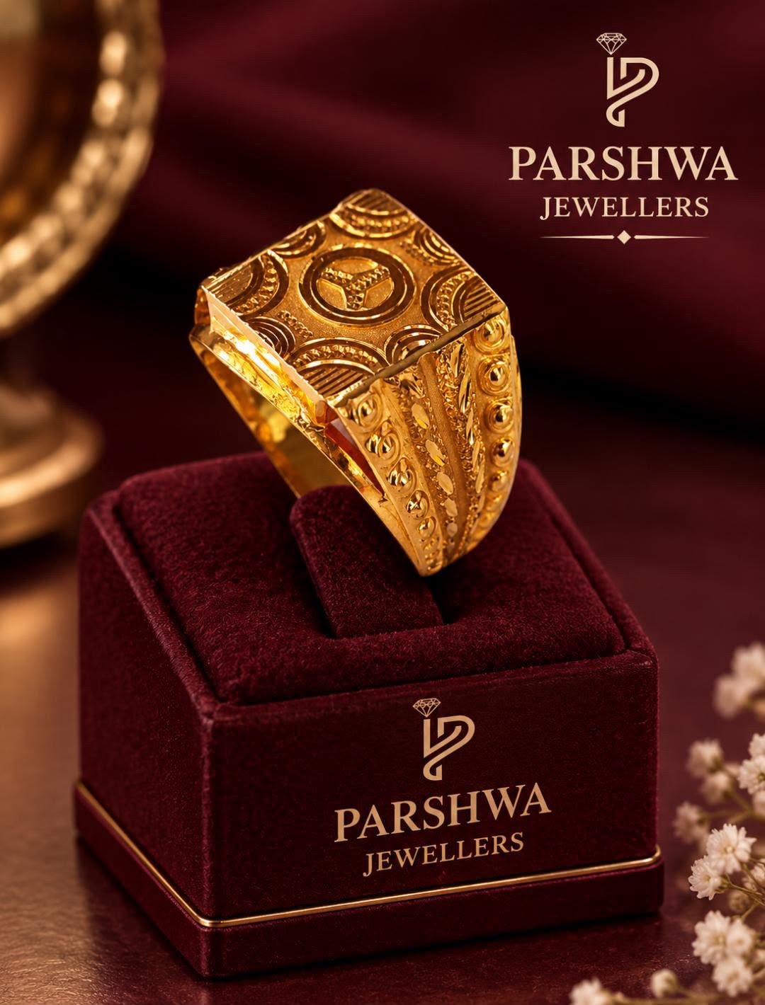 The Parshwa Antique Carved Gold Signet Ring