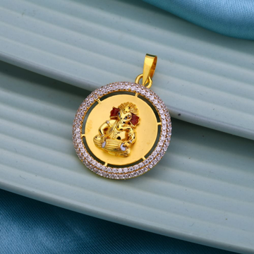 916 Gold Fancy Ganpati Design Pendant by 
