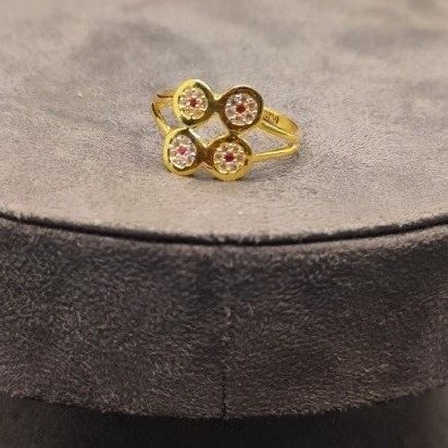 22kt gold wheel pattern ring