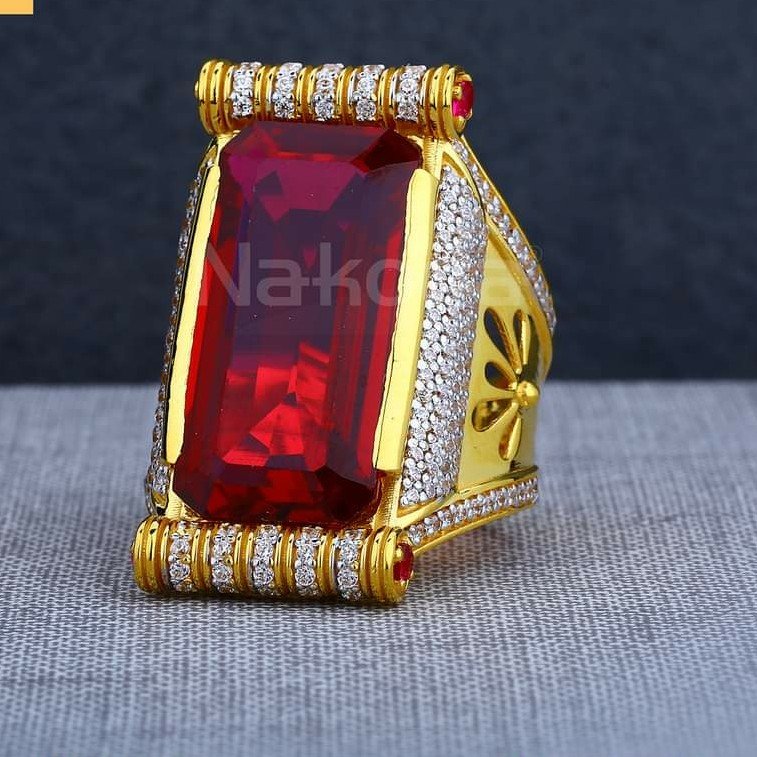 Red stone gents ring