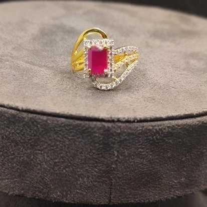 22kt gold ruby cz ring