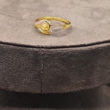 22kt gold plain cz women ring