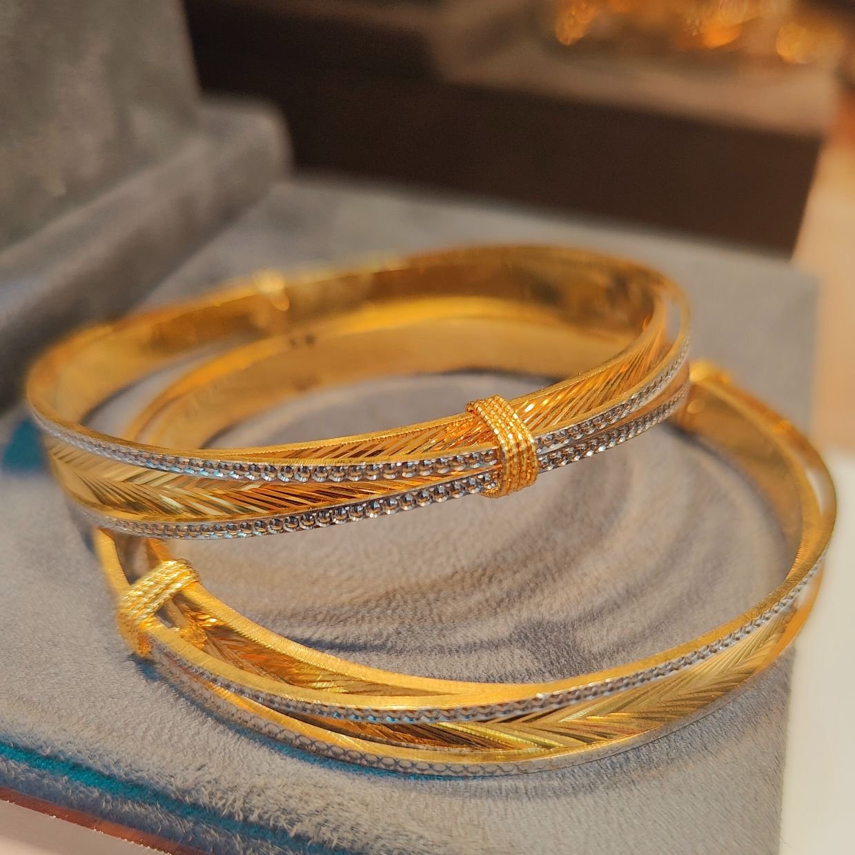 916 Gold Fancy Bangles